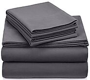 Pinzon Signature Cotton Heavyweight Velvet Flannel Sheet Set - Queen, Graphite