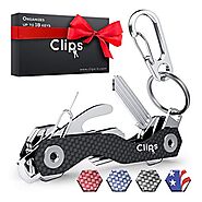 Clips Smart Compact Key Organizer Holder Keychain - Made of Carbon Fiber & Stainless Steel- Pocket Organizer Up to 28...