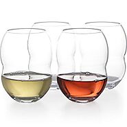 Unbreakable Plastic Stemless Wine Glasses 18 oz - 100% Tritan - Proprietary Anti Slip Design - BPA Free, Dishwasher S...