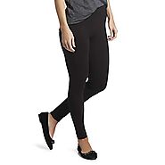 HUE Women's Plus Size Cotton Ultra Legging with Wide Waistband, Assorted, Black, XX-Large