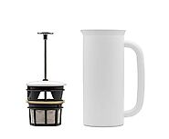 ESPRO P7 Double Walled Stainless Steel Vacuum Insulated Coffee French Press, 18 Ounce, Matte White