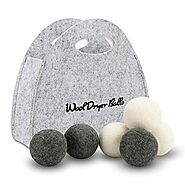 Wool Dryer Balls Laundry 6-Pack-100% Organic New Zealand Wool,Reusable Natural Fabric Softener for Reducing Wrinkles&...