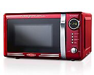 Nostalgia RMO7RR Retro 0.7 cu ft 700-Watt Countertop Microwave Oven, 12 Pre Programmed Cooking Settings, Digital Cloc...