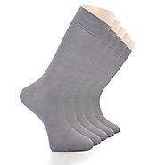 Elite Women’s Business Casual Bamboo Socks, Crew Size (5 Pairs, European Product, Charcoal Gray)