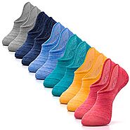 IDEGG Women's and Men's No Show Socks 6 Pairs Low Cut Anti-slid Cotton Athletic Casual Socks