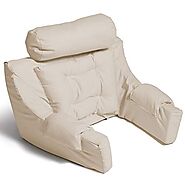 Hermell Deluxe Extra Firm Bed Lounger Reading Pillow, Cream