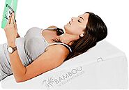Relax Home Life 7.5 Inch Bed Wedge Pillow for Acid Reflux, 1.5 Inch Memory Foam Top with Bamboo Cover, 25" W x 26" L ...