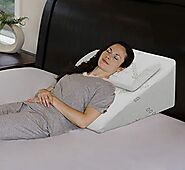 InteVision Foam Bed Wedge Pillow (25 x 24 x 12 inches) and Headrest Pillow in One Package - Helps Relief from Acid Re...
