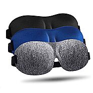 Sleep Mask 3 Pack, Upgraded 3D Contoured 100% Blackout Eye Mask for Sleeping with Adjustable Strap, Comfortable & Sof...