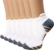 Copper Plantar Fasciitis Running Compression Socks for Men & Women –6 Pairs Arch Support Ankle Socks for Athletic&Travel