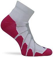 Sox Sport Plantar Fasciitis Arch Support Low Cut Running, Gym Compression Socks,White/Pink, Medium - SS4011