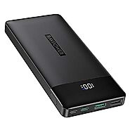 RAVPower Portable Charger 15000mAh PD3.0 Power Bank QC 3.0, 18W High-Speed Ultra Compact USB C Battery Pack Tri-Input...