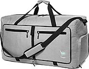 Bago 80L Duffle Bag for Women & Men - 27" Travel Bag Large Foldable Duffel Bag (SnowGray)- Buy Online in Kuwait at de...