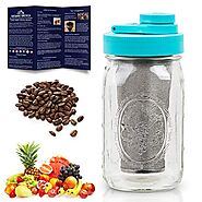 Cold Brew Coffee Maker Kit: Wide Mouth Mason Jar with Screw Top Teal Lid, Stainless Steel Filter for Delicious Brewed...