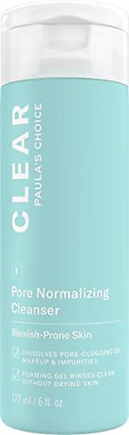 Paula's Choice CLEAR Pore Normalizing Cleanser, Salicylic Acid Acne Face Wash, Redness & Blackheads, 6 Ounce