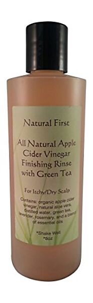 Natural First Organic Apple Cider Vinegar Finishing Rinse w/Green Tea for Itchy/Dry Scalp 8oz