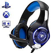 Beexcellent Gaming Headset for PS4 PS5 Xbox One PC Mac Controller Gaming Headphone with Crystal Stereo Bass Surround ...