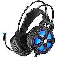 EasySMX Gaming Headset Xbox One Headset with Surround Sound Stereo, PS5 Headset with Mic & LED Light, Compatible with...