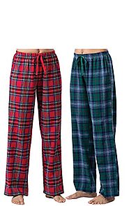 Addison Meadow Pajama Pants for Women - Flannel, 2-pk, Red/Green, M, 8-10