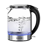 COSORI Electric Kettle Glass Hot Water Boiler & Tea Heater with LED Indicator Inner Lid & Bottom, Auto Shut-Off&Boil-...