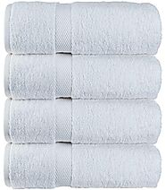 Luxury White Bath Towels Large - 700 GSM Circlet Egyptian Cotton | Absorbent Hotel Bathroom Towel | 27x54 Inch | Set ...