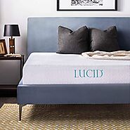 LUCID 10 Inch 2019 Gel Memory Foam Mattress - Medium Firm Feel - CertiPUR-US Certified (Queen)