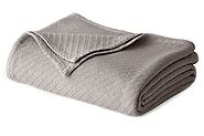 COTTON CRAFT - 100% Super Soft Premium Cotton Herringbone Twill Thermal Blanket - Twin Grey