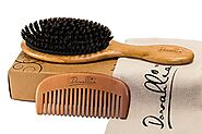 Boar Bristle Hair Brush Set for Women and Men - Designed for Thin and Normal Hair - Adds Shine and Improves Hair Text...