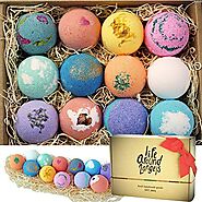 LifeAround2Angels Bath Bombs Gift Set 12 USA made Fizzies, Shea & Coco Butter Dry Skin Moisturize, Perfect for Bubble...