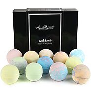 Luxury Bath Bombs For Women - Gift Set of 12 Large Bathbombs With Organic Essential Oils - Natural Vegan Soap For Moi...