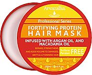 Fortifying Protein Hair Mask and Deep Conditioner with Argan Oil and Macadamia Oil By Arvazallia - Hair Repair Treatm...