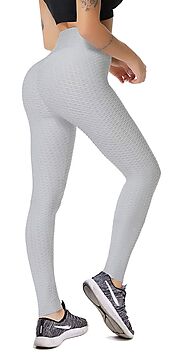 Women's High Waist Yoga Pants Butt Lift Tummy Control Leggings Textured Scrunch Booty Tights- Buy Online in United Ar...