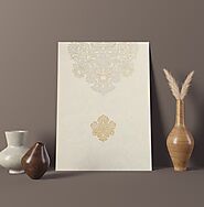 White Matte Paisley Themed - Screen Printed Wedding Invitation