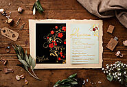 BLACK MATTE FLORAL THEMED - HINDU WEDDING INVITATION