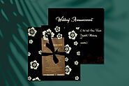 BLACK MATTE FLORAL THEMED - SCREEN PRINTED WEDDING INVITATION