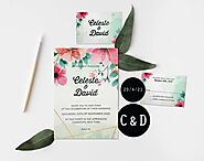 WHITE MATTE SCREEN PRINTED WEDDING INVITATION : GRASSLAND