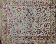 Buy 8x10 Contemporary Rugs MR022391 Ivory / Multi Fine Hand Knotted Wool Area Rug | Monarch Rugs