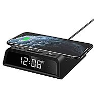 Seneo Alarm Clock with Wireless Charging Pad, 7.5W Wireless Charger for iPhone 11/Pro Max/SE 2/XR/XS/X/8/8plus, 10W F...