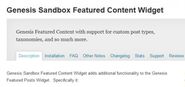 Genesis Sandbox Featured Content Widget
