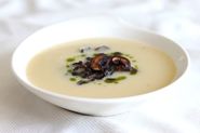 Garlic Soup with Mushrooms and Chive Oil | Mark's Daily Apple