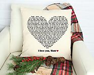 Personalized Gift for Mom - Heart song pillow - Personalize pillow gift - Gift for Mom - Mother's day - Wedding Gift ...