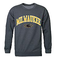 UW University of Wisconsin Milwaukee Campus Crewneck Pullover Sweatshirt Sweater Heather Charcoal