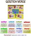 Question Words - What, where, Who, why, when, which, how, Grammar Activity