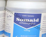 Somaid Diazepam 10mg by grays pharmaceuticals 1000 Tablets / Tub - World Of clinix