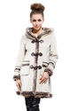 Beige suede with faux wool long suede coat