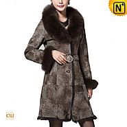 Madrid Womens Long Shearling Fur Coat CW640216
