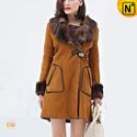 Womens Sheepskin Coats Fur Collar CW644128