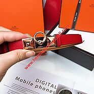 Hermes Collier De Chien 18 Belt Espom Leather In Red Outlet Hermes Cheap Sale Store