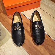 Hermes Loafer Togo Leather Black Outlet Hermes Cheap Sale Store