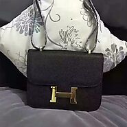 Hermes Constance Bag Epsom Leather Gold Hardware In Black Outlet Hermes Cheap Sale Store